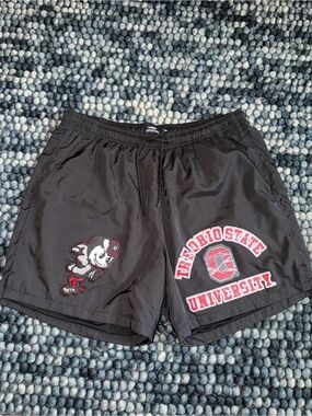 Ohio State University Men's Athletic Shorts - Black with Red & White Logo